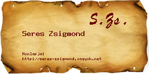 Seres Zsigmond névjegykártya
